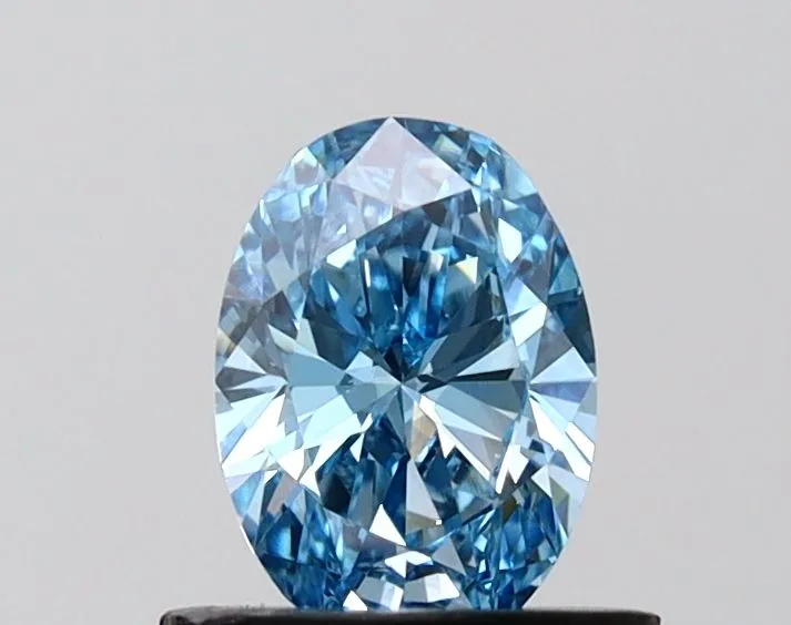 0.70ct OVAL Fancy Vivid Blue VS2 Coloured Lab diamond