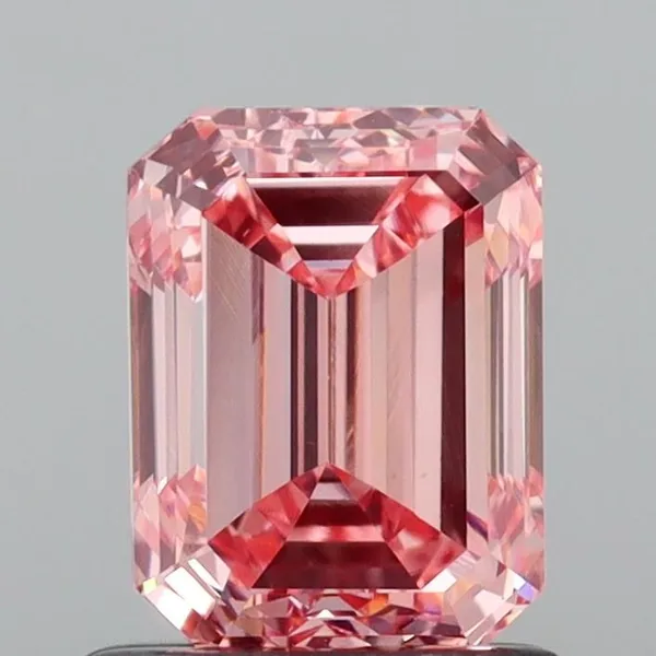 1.24ct EMERALD Fancy Intense Pink VVS2 Coloured Lab diamond