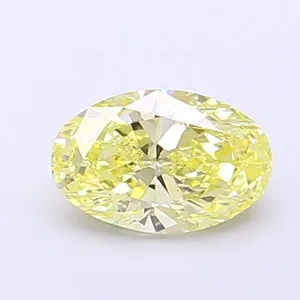 0.69ct OVAL Fancy Intense Yellow VS1 Coloured Lab diamond