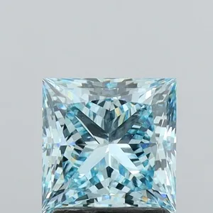 1.79ct PRINCESS Fancy Vivid Blue VS1 Coloured Lab diamond