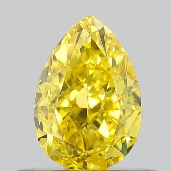 0.5ct PEAR Fancy Vivid Yellow VS1 Coloured Lab diamond