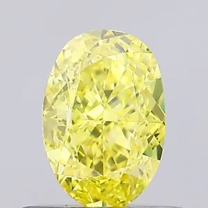 0.5ct OVAL Fancy Vivid Yellow VVS2 Coloured Lab diamond