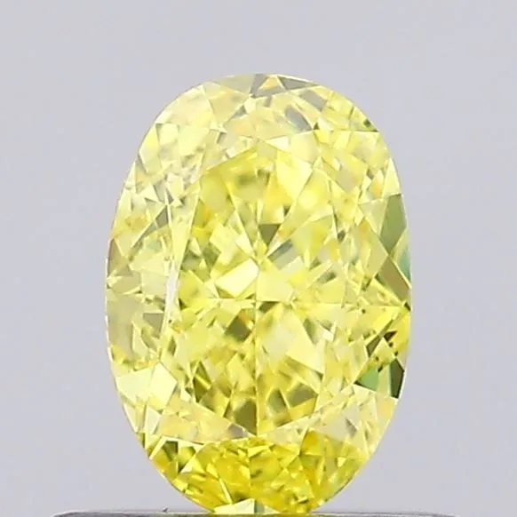 0.5ct OVAL Fancy Vivid Yellow VVS2 Coloured Lab diamond