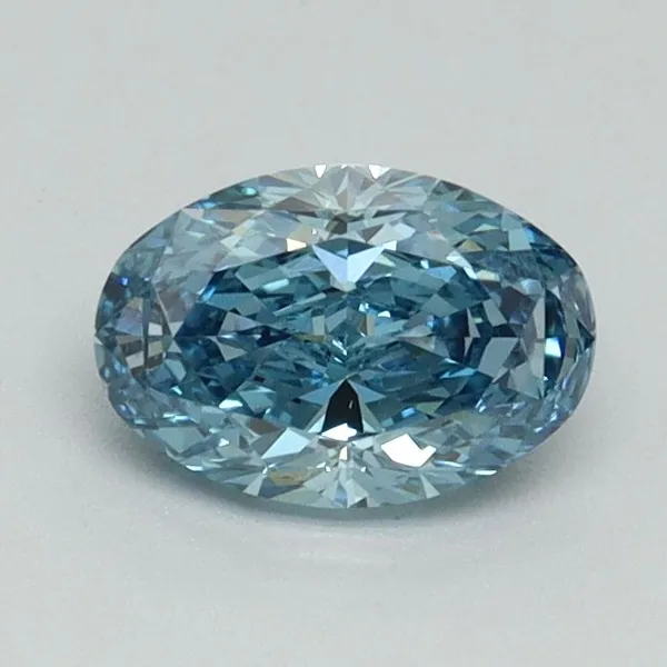 0.81ct OVAL Fancy Vivid Blue VS1 Coloured Lab diamond