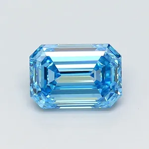 1.93ct EMERALD Fancy Vivid Blue VVS2 Coloured Lab diamond