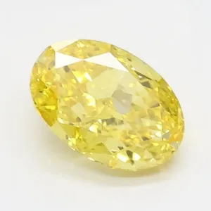 0.81ct OVAL Fancy Vivid Yellow VVS2 Coloured Lab diamond