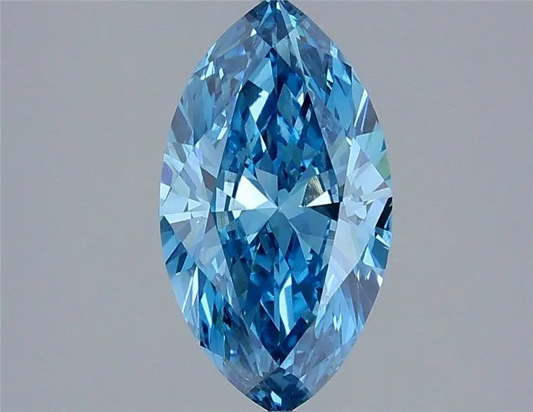 1.73ct MARQUISE Fancy Vivid Blue VVS2 Coloured Lab diamond