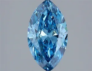 1.73ct MARQUISE Fancy Vivid Blue VVS2 Coloured Lab diamond