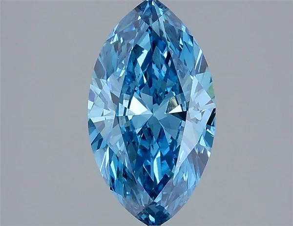 1.73ct MARQUISE Fancy Vivid Blue VVS2 Coloured Lab diamond