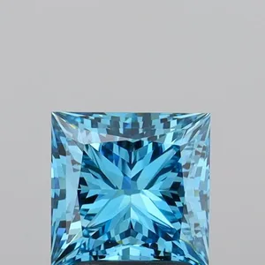 2.06ct PRINCESS Fancy Vivid Blue VVS2 Coloured Lab diamond