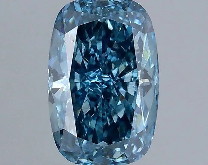 1.10ct CUSHION Fancy Vivid Blue SI2 Coloured Lab diamond