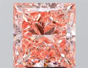 5.01ct PRINCESS Fancy Vivid Pink VS2 Coloured Lab diamond