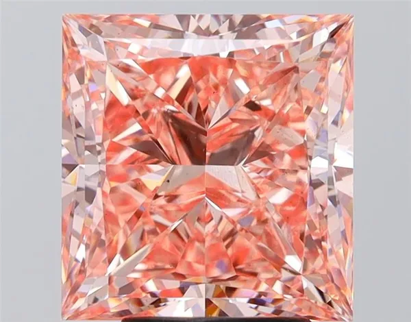 5.01ct PRINCESS Fancy Vivid Pink VS2 Coloured Lab diamond