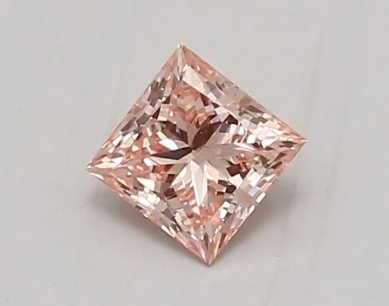 0.57ct PRINCESS Fancy Vivid Pink VS1 Coloured Lab diamond