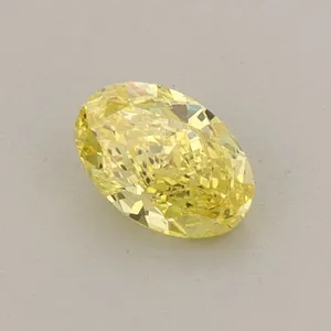 0.44ct OVAL Fancy Vivid Yellow VS2 Coloured Lab diamond