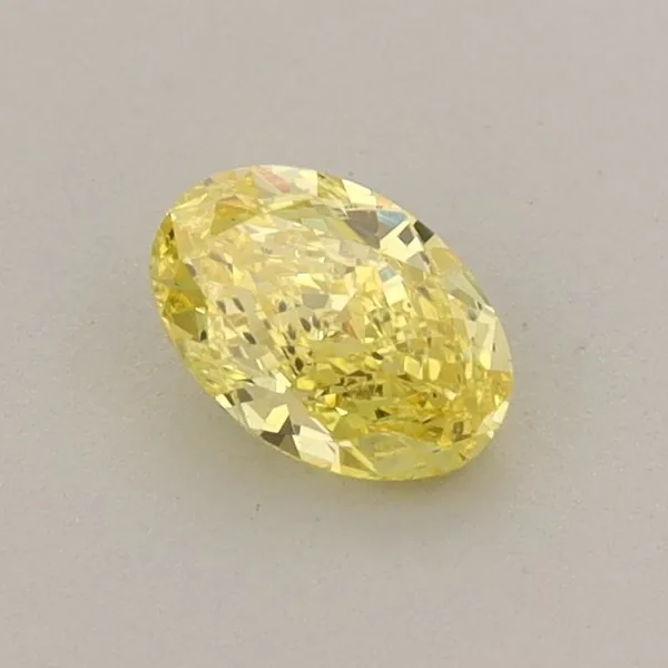 0.44ct OVAL Fancy Vivid Yellow VS2 Coloured Lab diamond