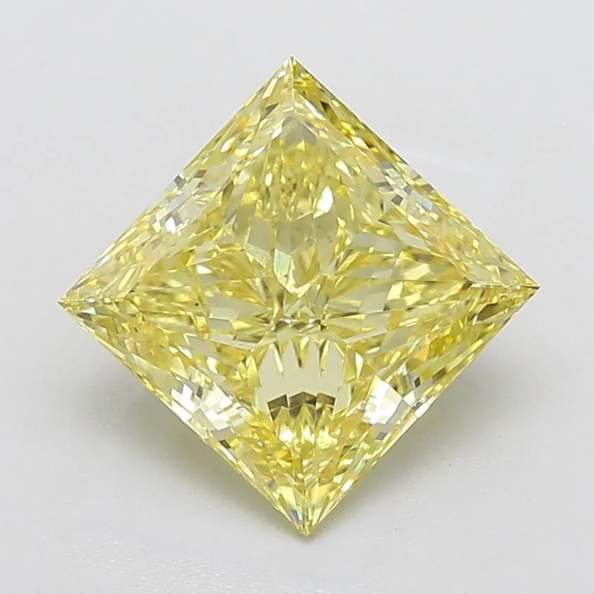 5.02ct PRINCESS Fancy Intense Yellow VS1 Coloured Lab diamond