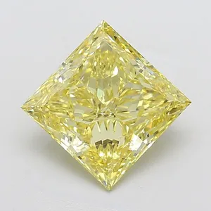 5.02ct PRINCESS Fancy Intense Yellow VS1 Coloured Lab diamond