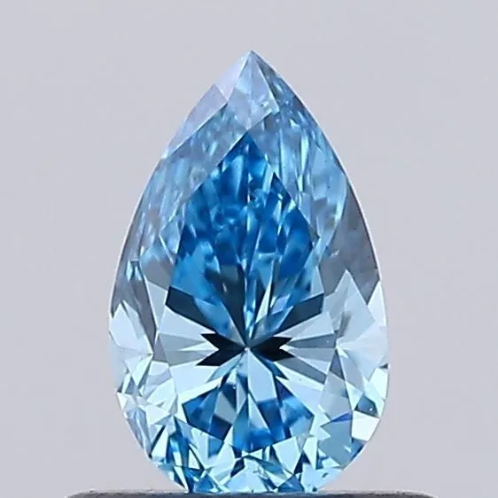 0.52ct PEAR Fancy Vivid Blue VS1 Coloured Lab diamond