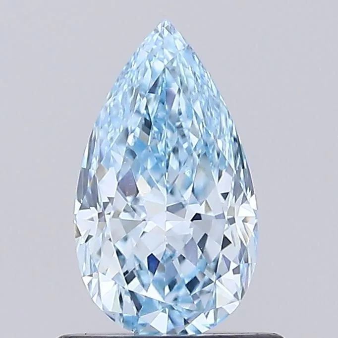 0.88ct PEAR Fancy Vivid Blue VVS2 Coloured Lab diamond