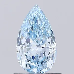 0.88ct PEAR Fancy Vivid Blue VVS2 Coloured Lab diamond