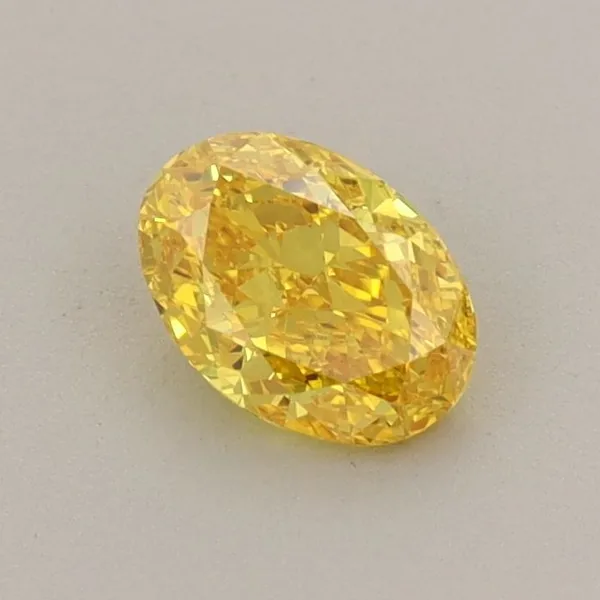 0.5ct OVAL Fancy Vivid Yellow VS1 Coloured Lab diamond