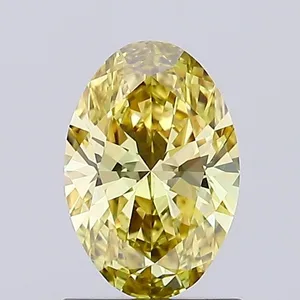 0.83ct OVAL Fancy Yellow VS1 Coloured Lab diamond