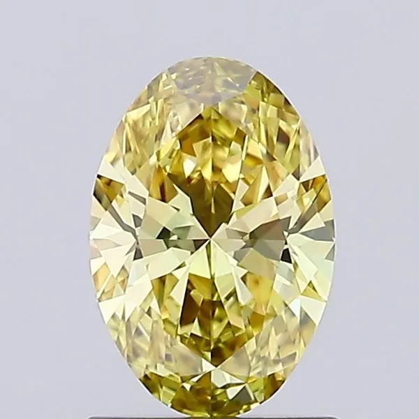 0.83ct OVAL Fancy Yellow VS1 Coloured Lab diamond