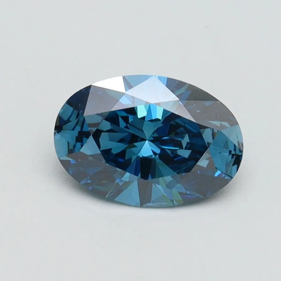 1.00ct OVAL Fancy Vivid Blue VS2 Coloured Lab diamond