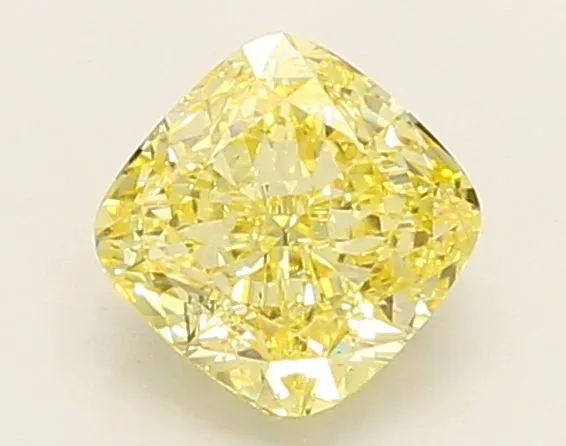 1.04ct CUSHION Fancy Intense Yellow VS1 Coloured Lab diamond
