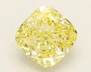 1.04ct CUSHION Fancy Intense Yellow VS1 Coloured Lab diamond