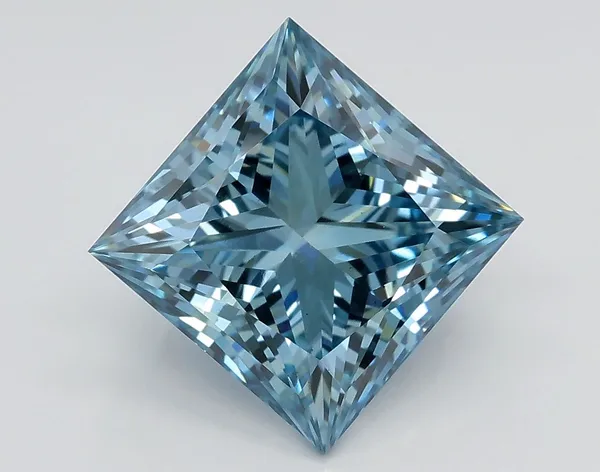 2.99ct PRINCESS Fancy Vivid Blue VS2 Coloured Lab diamond