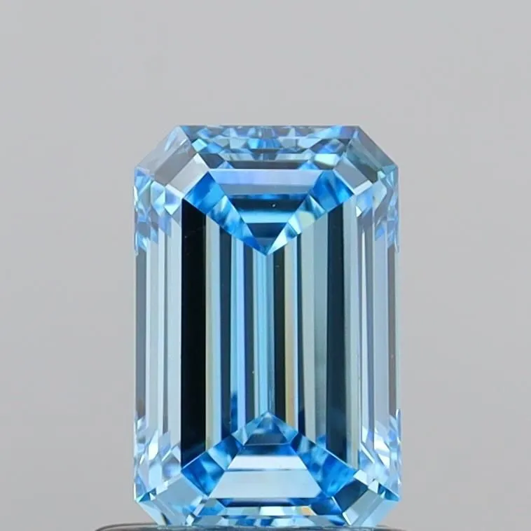 1.12ct EMERALD Fancy Vivid Blue VVS2 Coloured Lab diamond