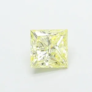 0.55ct PRINCESS Fancy Light Yellow VS2 Coloured Lab diamond