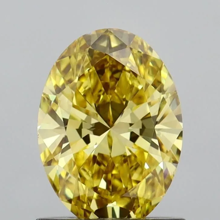 1.00ct OVAL Fancy Intense Yellow VS1 Coloured Lab diamond