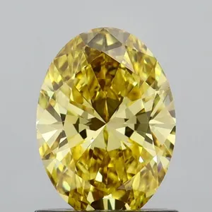 1ct OVAL Fancy Intense Yellow VS1 Coloured Lab diamond