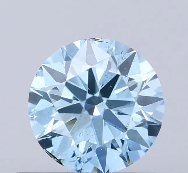 0.46ct ROUND Fancy Vivid Blue SI2 Coloured Lab diamond