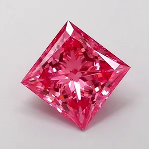 2.07ct PRINCESS Fancy Vivid Pink VS2 Coloured Lab diamond