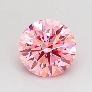 0.8ct ROUND Fancy Vivid Pink VS1 Coloured Lab diamond