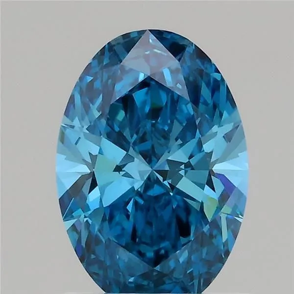 0.94ct OVAL Fancy Vivid Blue VVS2 Coloured Lab diamond