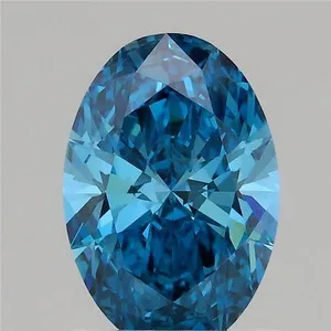 0.94ct OVAL Fancy Vivid Blue VVS2 Coloured Lab diamond