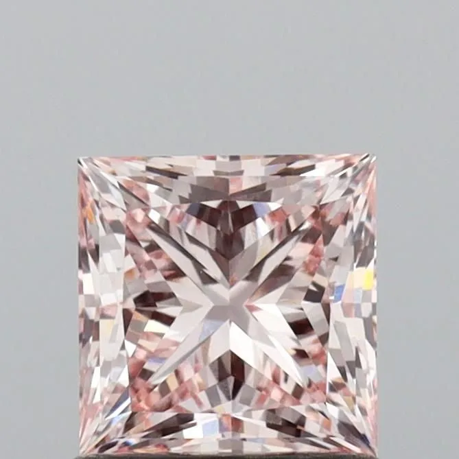 1.01ct PRINCESS Fancy Pink VS1 Coloured Lab diamond