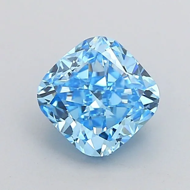 1.01ct CUSHION Fancy Vivid Blue VVS2 Coloured Lab diamond