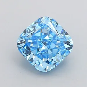1.01ct CUSHION Fancy Vivid Blue VVS2 Coloured Lab diamond