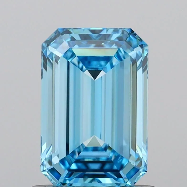 1.02ct EMERALD Fancy Vivid Blue VVS2 Coloured Lab diamond