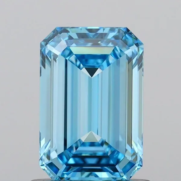 1.02ct EMERALD Fancy Vivid Blue VVS2 Coloured Lab diamond