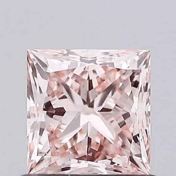 0.72ct PRINCESS Fancy Intense Pink VS1 Coloured Lab diamond