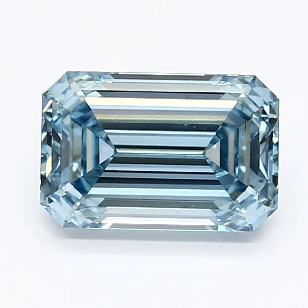 1.30ct EMERALD Fancy Intense Blue VS1 Coloured Lab diamond
