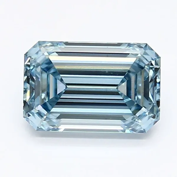 1.3ct EMERALD Fancy Intense Blue VS1 Coloured Lab diamond