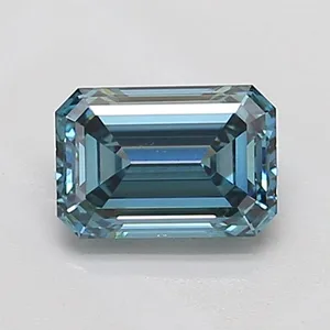 1.06ct EMERALD Fancy Vivid Greenish Blue VS1 Coloured Lab diamond